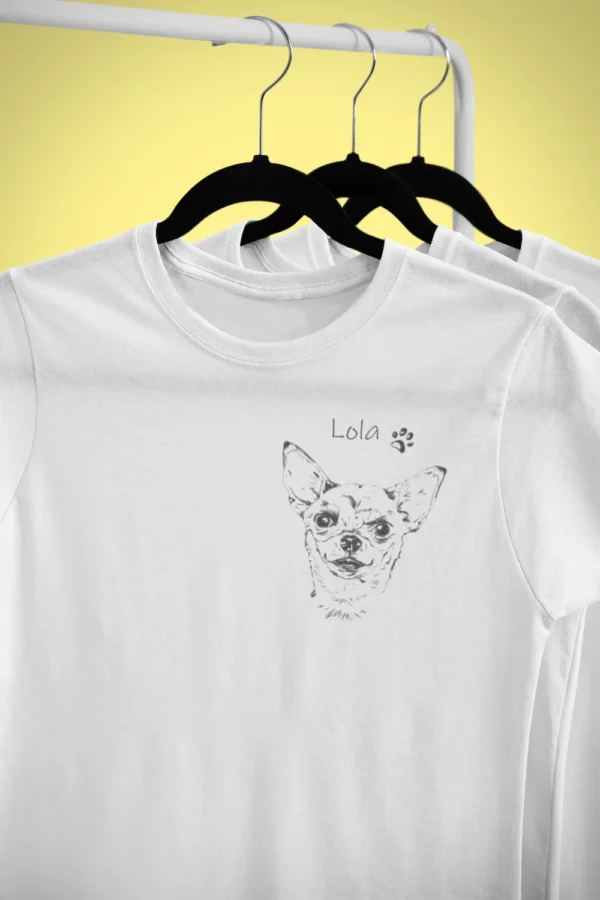 personalizowana-koszulka-chihuahua-biala (3) Personalizowana koszulka dla dzieci z Chihuahua