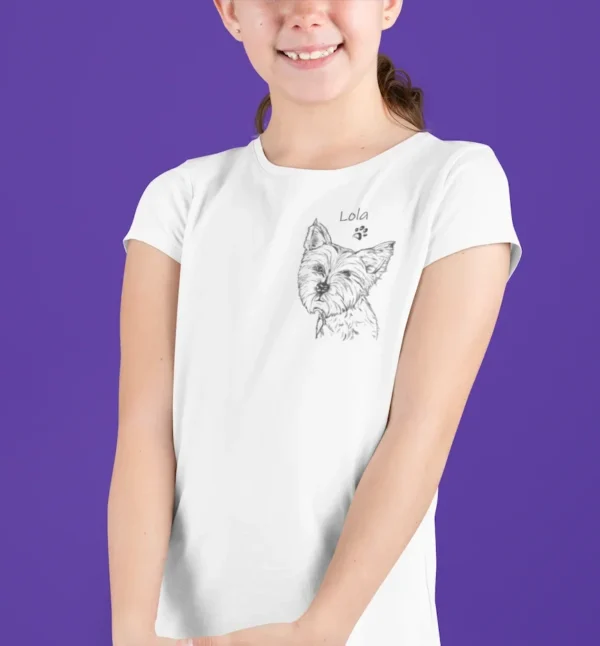 Personalizowana koszulka z psem Personalizowana koszulka dla dzieci z Yorkiem
