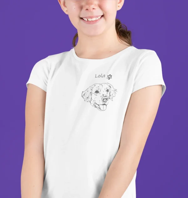 Personalizowana koszulka z psem Personalizowana koszulka dla dzieci z Golden retrieverem