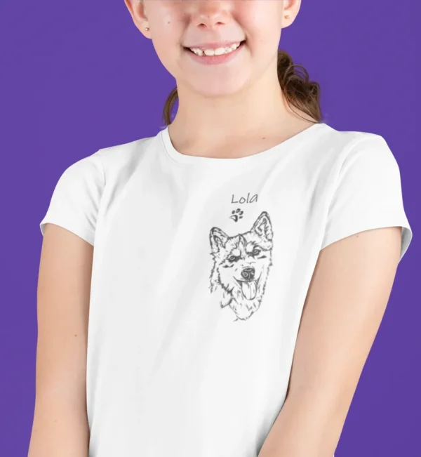 Personalizowana koszulka z psem Personalizowana koszulka dla dzieci z Husky