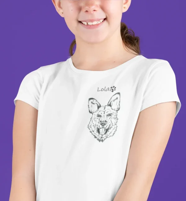 Personalizowana koszulka z psem Koszulka dziecięca z psem Owczarkiem Niemieckim | Personalizowana z imieniem dziecka