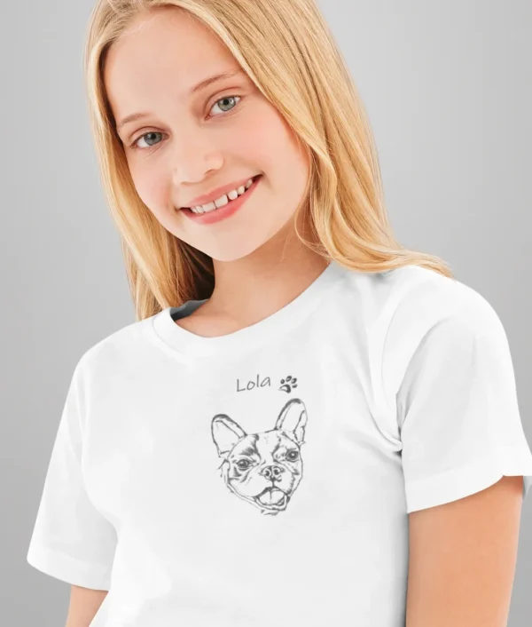 Personalizowana koszulka z psem Personalizowana koszulka dla dzieci z Buldogiem francuskim