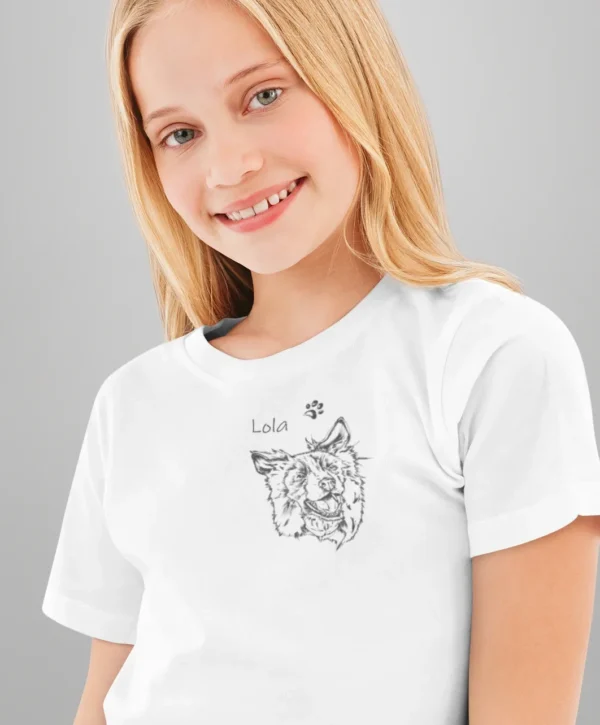 Personalizowana koszulka z psem Personalizowana koszulka dla dzieci z Borderem collie