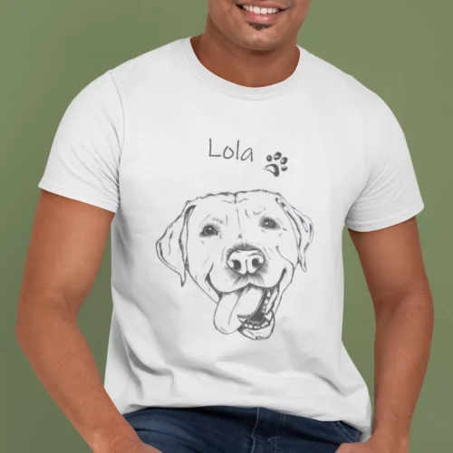 Personalizowana koszulka z psem Męska personalizowana koszulka z Labradorem | Koszulka z psem