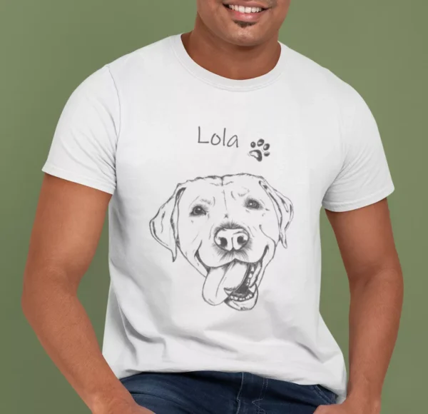 Personalizowana koszulka z psem Męska personalizowana koszulka z Labradorem | Koszulka z psem