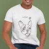 Personalizowana koszulka z psem Męska personalizowana koszulka z Buldogiem francuskim | Koszulka z psem