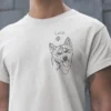 Personalizowana koszulka z psem Męska personalizowana koszulka z Husky | Koszulka z psem