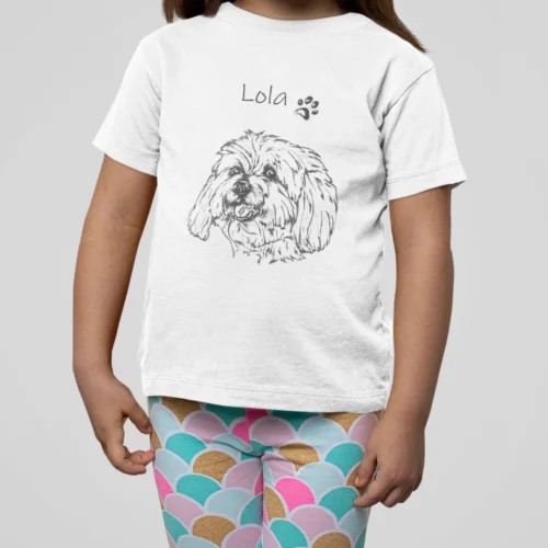Personalizowana koszulka z psem Personalizowana koszulka dla dzieci z Maltańczykiem