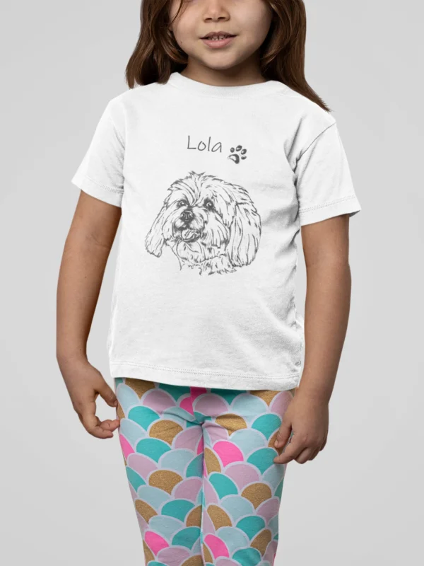 Personalizowana koszulka z psem Personalizowana koszulka dla dzieci z Maltańczykiem