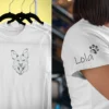 personalizowana-koszulka-z-owczarkiem-biala Koszulka damska z psem Owczarkiem Niemieckim | Personalizowana z własnym imieniem