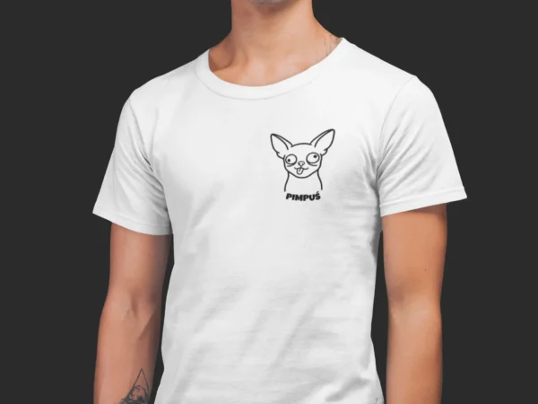 Męska personalizowana śmieszna koszulka z psem i własnym Imieniem
